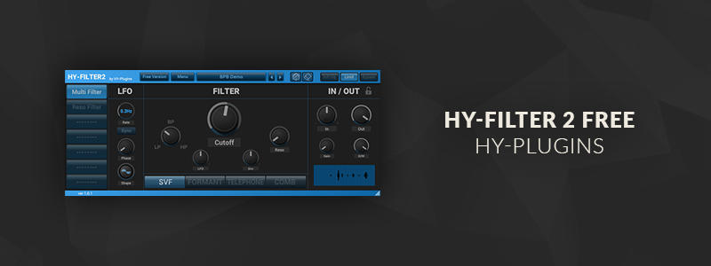 # 6 HY-Filter2 Free від HY-Plugins (Windows, Mac OS)