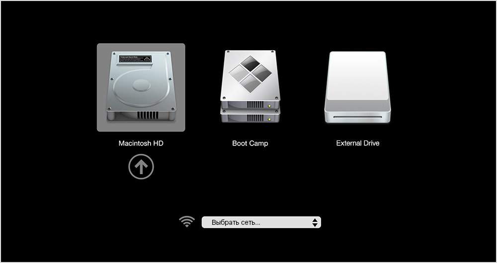 Встановивши Windows на комп'ютер Mac за допомогою програми Boot Camp, в процесі перезавантаження натисніть і утримуйте Option, щоб вибрати завантажувальний диск macOS або Windows